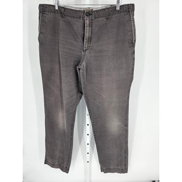Blue Men's Wide Leg Gray Zip-up Button Closer Pockets Cotton Jean Size 42 x 34 - Picture 1 of 5